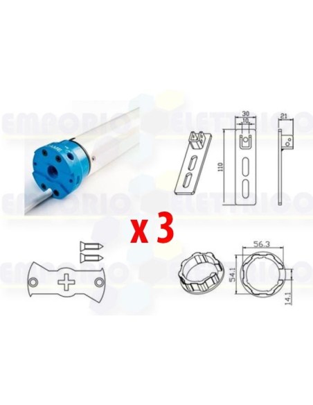 3 Kits moteur tubulaire volet roulant Mondrian 5 230v Came 001UY0021