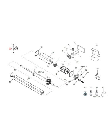 Fixation frontale 402 Faac 4304015