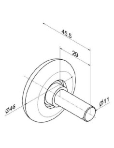 Roulette 46 mm Axe court avec roulement à billes Ø11
