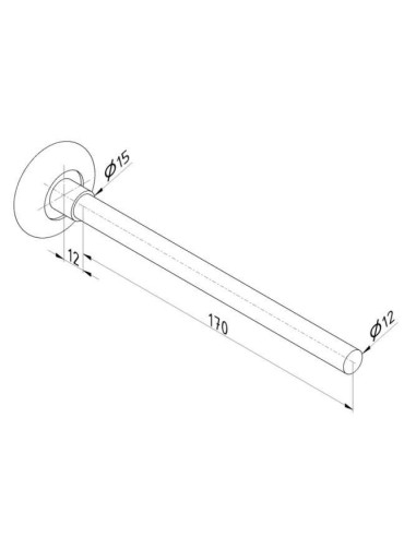 Roulette 46 mm Axe long avec roulement à billes Ø12
