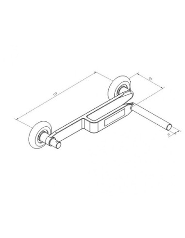 Roulette tandem à double galet 46 mm Axe standard Ø11