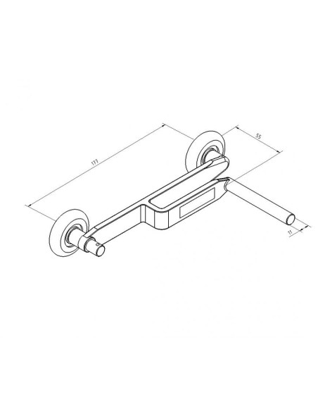 Roulette tandem à double galet 46 mm Axe standard Ø11