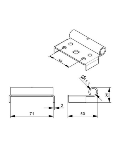 Coulisseau simple Ø11 en acier galvanisé