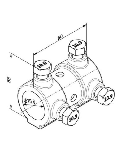 Pièce d'accouplement fixe en aluminium