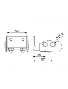 Tenon avec support de roulette ajustable en plastique