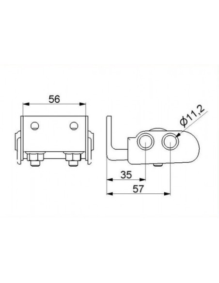 Tenon avec support de roulette ajustable en plastique