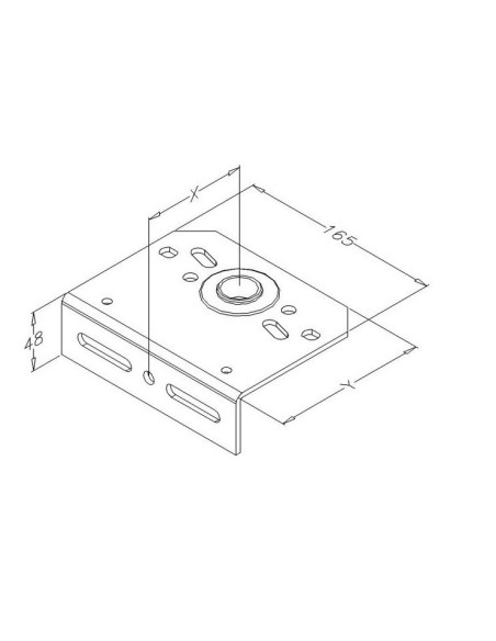 Palier intermédiaire 127 mm avec roulement côté fixation en acier galvanisé Ø25,4