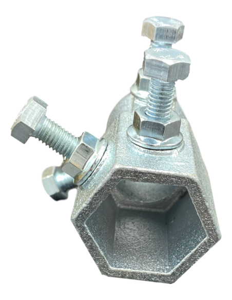 Pièce d'accouplement fixe hexagonale 76 mm en acier moulé galvanisé Ø32