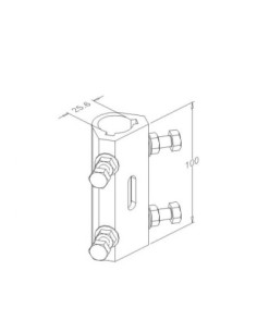Pièce d'accouplement fixe 100 mm en acier moulé galvanisé Ø25,6