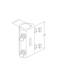 Pièce d'accouplement fixe 100 mm en acier moulé galvanisé Ø32