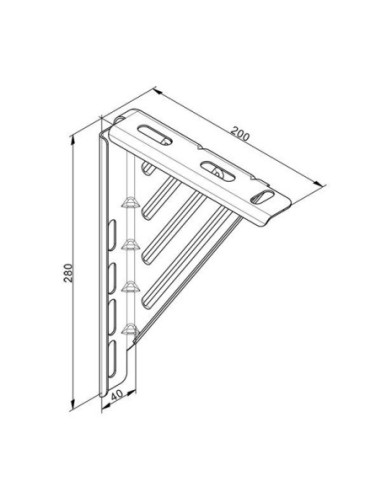 Support triangulaire 200 mm en acier galvanisé