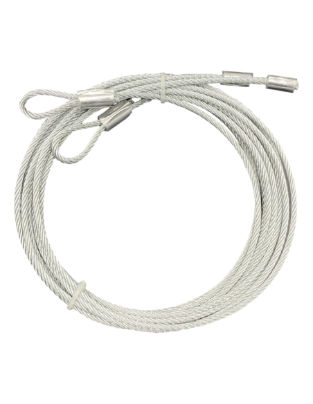 Câble en acier Ø3 assemblé des 2 côtés avec cosse pour porte sectionnelle par paire