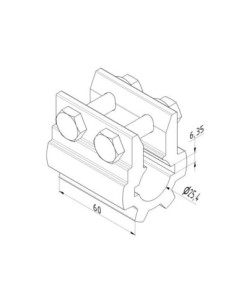 Pièce d'accouplement fixe 60 mm en aluminium