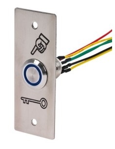 Bouton poussoir Inox 19 mm bleu + gaine thermo Sewosy PB19NO