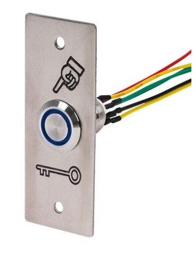 Bouton poussoir Inox 19 mm bleu + gaine thermo Sewosy PB19NO