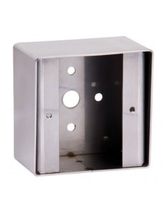 Boîtier applique carré pour gamme bouton poussoir Inox sur plaque carrée Sewosy PBHI2