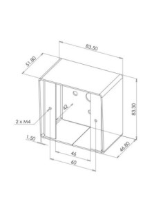 Boîtier applique carré pour gamme bouton poussoir Inox sur plaque carrée Sewosy PBHI2 2