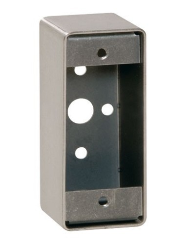 Boîtier applique pour gamme bouton poussoir Inox sur plaque étroite Sewosy PBHI1