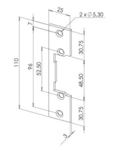 Têtière réversible en acier inoxydable 110 mm 1 trou Sewosy SEF301 2