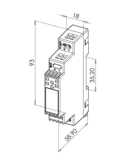 Alimentation DIN 1 module 230V AC - 12V DC - 18W - 1,5A Sewosy ADD1218