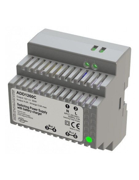 Alimentation sur rail DIN chargeur 230V AC - 12V DC Sewosy ADD1260C