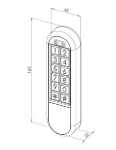 Lecteur de proximité étroit avec clavier de programmation 12-24V AC-DC - 125 kHz Sewosy KRN1000 2