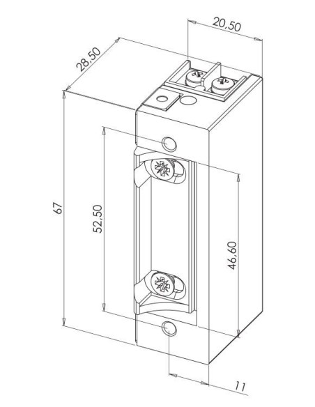 Gâche électrique à mémoire stationnaire invisible 12V AC DC + Varistance Sewosy SE2MI