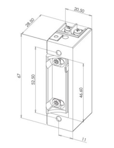 Gâche électrique à mémoire stationnaire invisible 12-24V AC/DC + OPEM + Varistance Sewosy SE2MIO 2