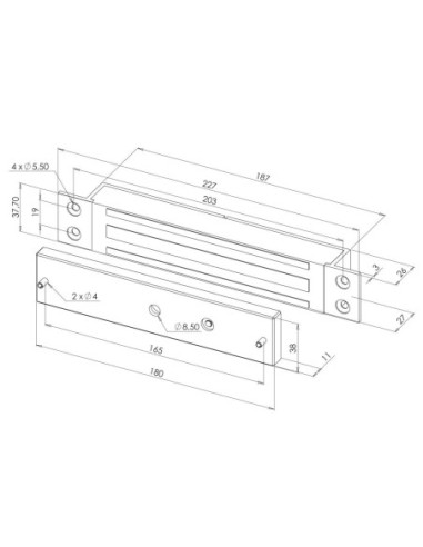 Ventouse électromagnétique 300 daN 12-24V DC Sewosy EF300ENC CA