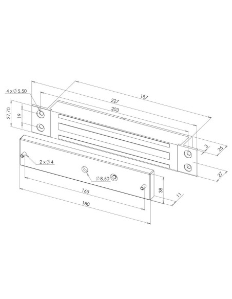 Ventouse électromagnétique 300 daN 12-24V DC Sewosy EF300ENC CA