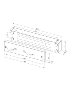Ventouse électromagnétique applique 370 daN 12-24V DC Sewosy EXT400CTC 2