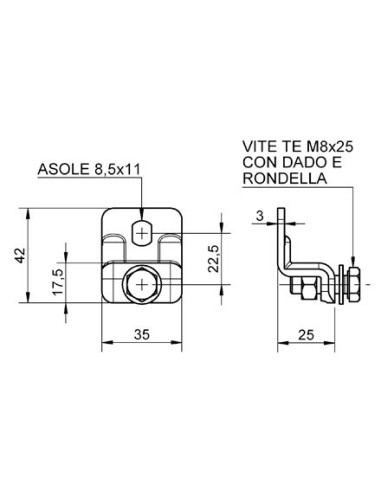 Attache de fixation crémaillère acier  réglable