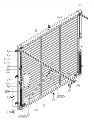 Porte basculante EcoStar jusqu'au n° de série 07120