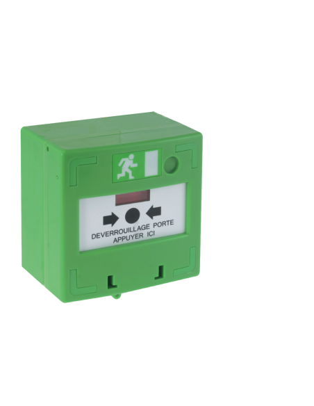 Déclencheur manuel vert 1 contact Reset façade Izyx RCP100G