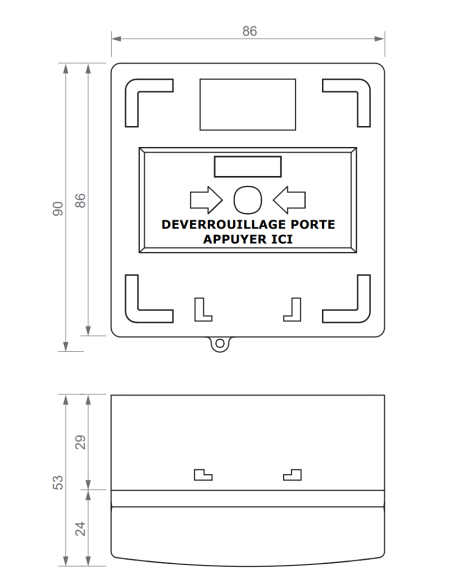 Déclencheur manuel vert 3 contacts Reset façade Izyx RCP300G