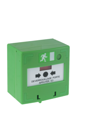 Déclencheur manuel vert 3 contacts Reset façade Izyx RCP300G