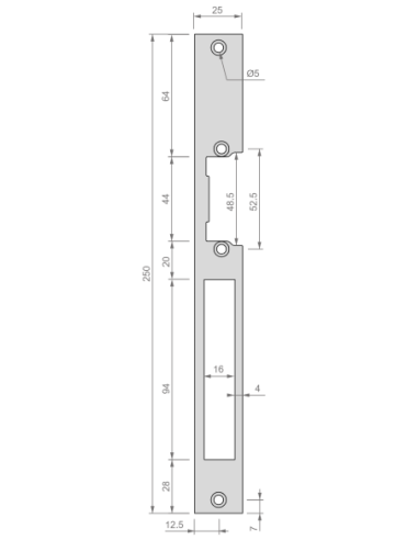 Têtière plate 250 x 25 mm A1S Izyx SP25025-A1SUX