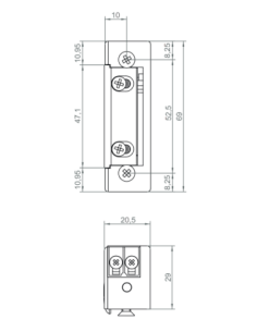 Gâche électrique Izyx 23X11 2