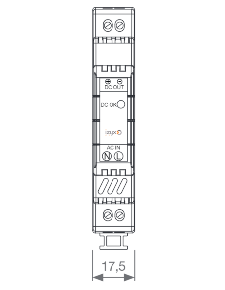 Alimentation rail DIN 1M 230V AC/ 24V DC/ 0.75A Izyx PSDX240.75
