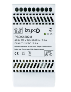 Alimentation rail DIN 3M 230V AC/ 27,6V DC/ 2,5A Izyx PSDX2402.5HE