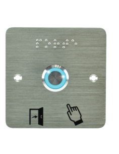 Bouton poussoir acier inox d 19 mm sur plaque carrée Izyx SS19B12P201 2