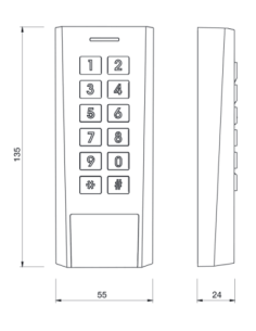 Clavier à codes/ lecteur RFID AXK4 12/24V AC/DC Izyx AXK420C2EM