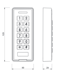 Clavier à codes/ lecteur RFID ASK2 12/24 V AC/DC Izyx ASK210C2EM