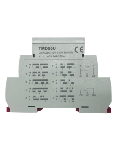 Relais temporisé rail DIN 1 M 12V AC/DC Izyx TMD55U