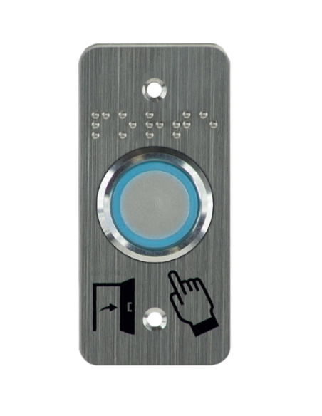 Bouton poussoir PMR sur plaque étroite diam 25 mm Izyx SS25PMRP125