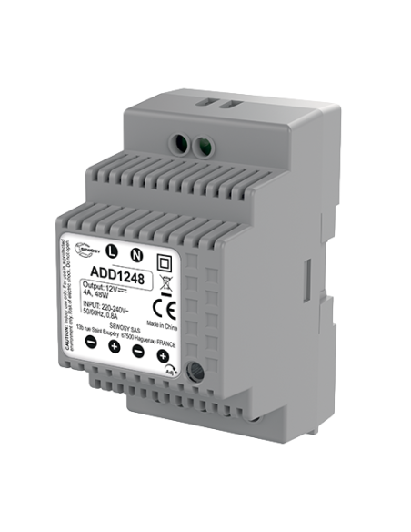 Alimentation sur rail DIN 3 modules 230V AC/24V DC/48W - 2A Sewosy ADD2448